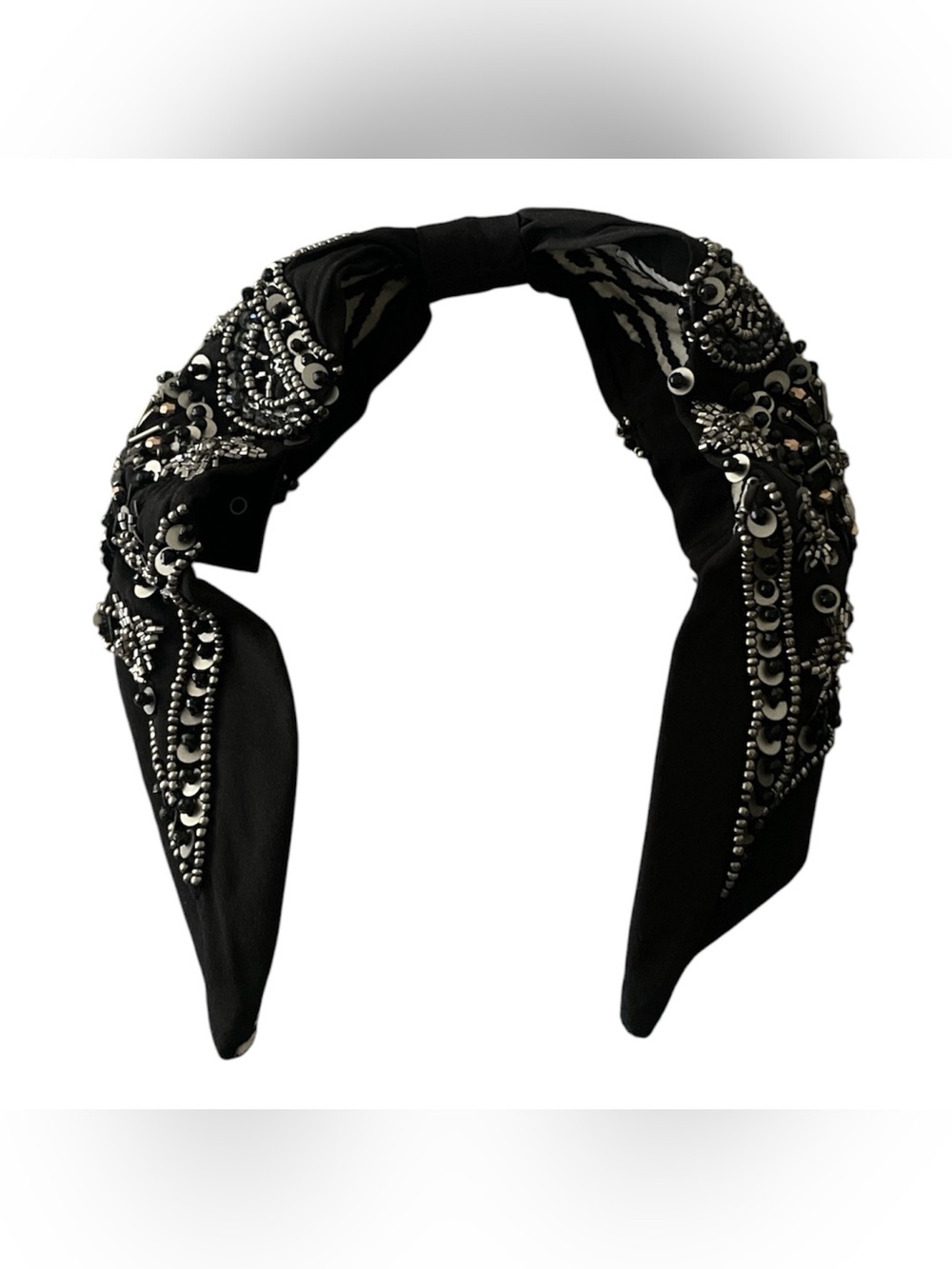 Nam Josh Embellished Black Beaded Headband